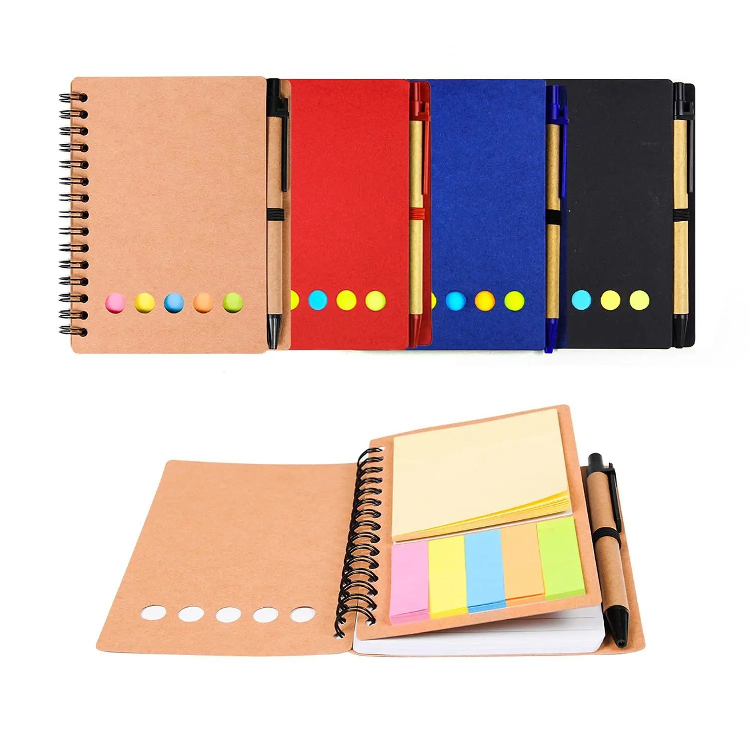 Hot Sale Custom Notebook With Pen And Sticky Notes For Students Softcover Notepad Set