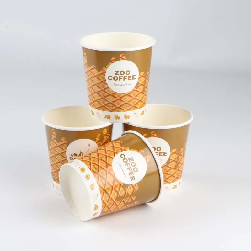 Custom Printing Logo Yogurt Paper Cup Ice Cream Cup ice Cream Containers And Lids