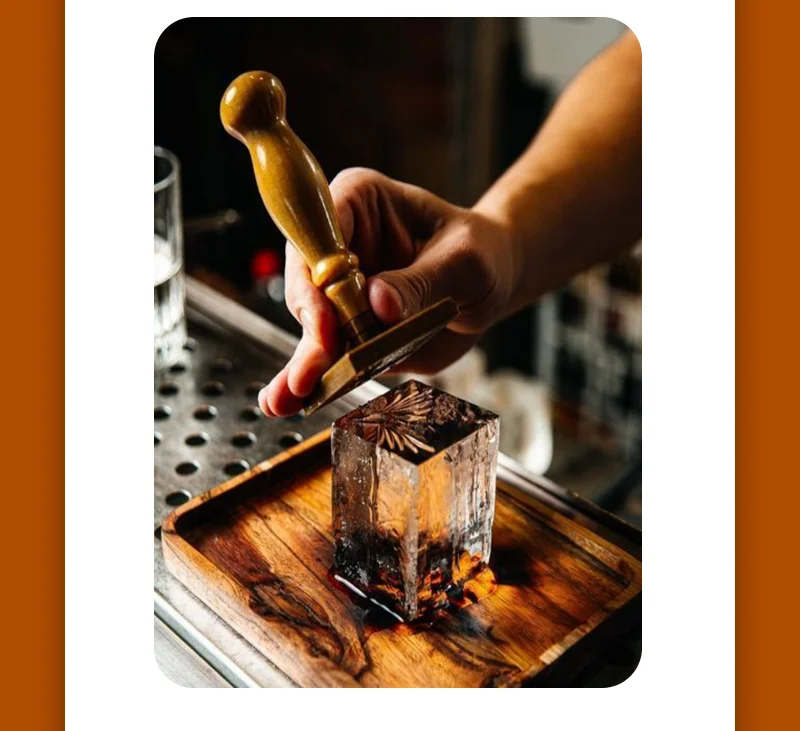 Ice Cubes Stamp Tray For Cocktails Custom Ice Stamp Designs Plate Brass