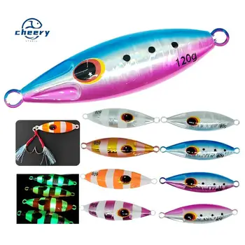 CHEERY 30g-120g Saltwater Lures Assist Hook Peche Fishing Metal Jig Head with Spinner Blade Fast Slow Fall Pitch Jigs Fish – Metal Jig – view 2