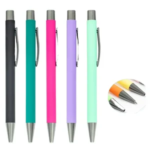 Wholesale New Sports-Style Push-Button Ballpoint Office Student Advertising Custom Logo Printed Sports Spray-Coated Ballpoint