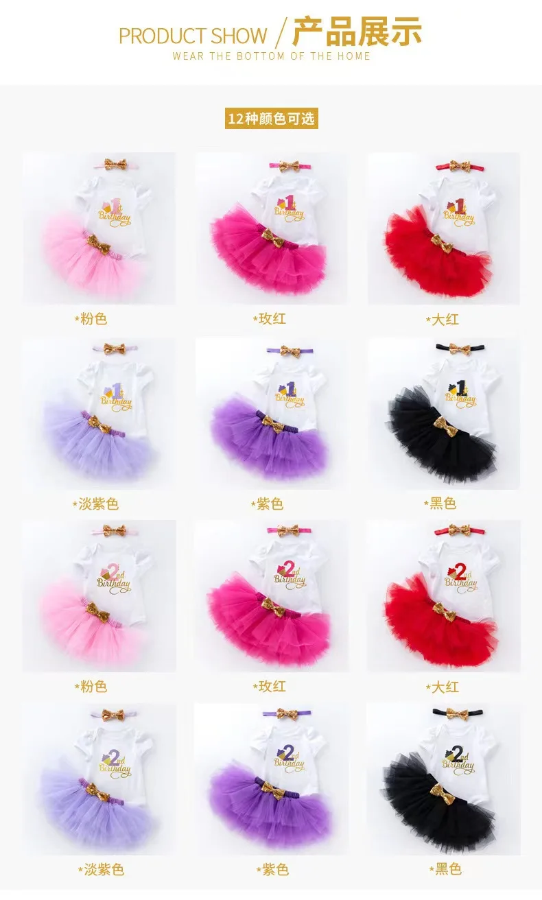 Birthday Dress 1 Year Old Girl New Born Baby Girl Dress Summer Clothes