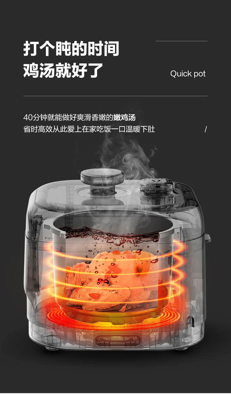 Multi Cooker 3 Liters Small Size Multi Function Digital Electric 700W Multi Use 2 in 1 Mini German Electric Pressure Cooker