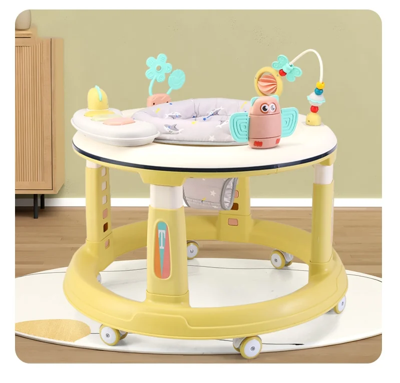 Baby Walking Learning 360 Degree Rotating Plastic Baby Walker High Quality Mew Design Plastic Round Toddler Walker With Music Se