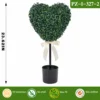 Heart Shaped Artificial Boxwood Topiary With Cream Ribbon Bow