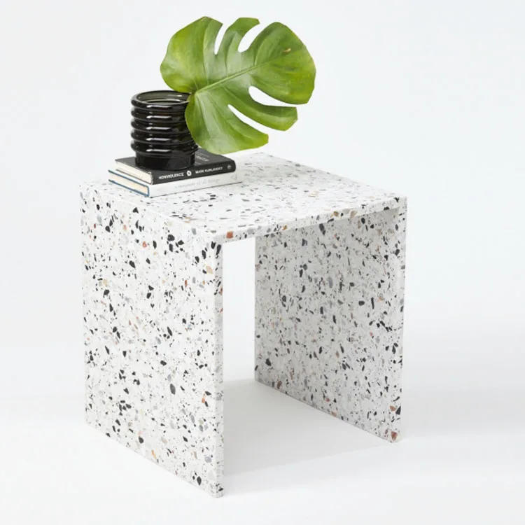120 2person l Shaped Table Desk Nordic Set Table Terrazzo Decor Precast Terrazzo Tiles Nesting Desk Coffee Table