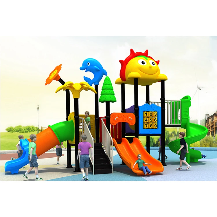 Colorful Outdoor Playground Rubber Flooring Slide Durable Colorful Playground Slide