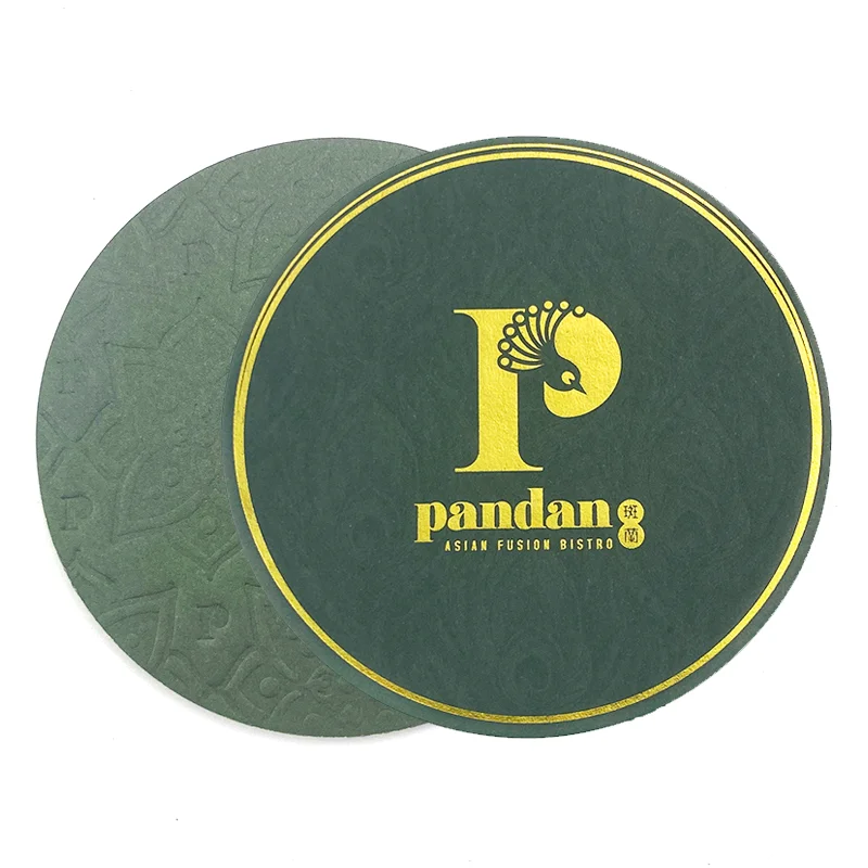 Customized Printed Personalized Cardboard With Logo Design Water Absorbent Office Hotel Tea Cup Beer Paper Coasters for Drinks