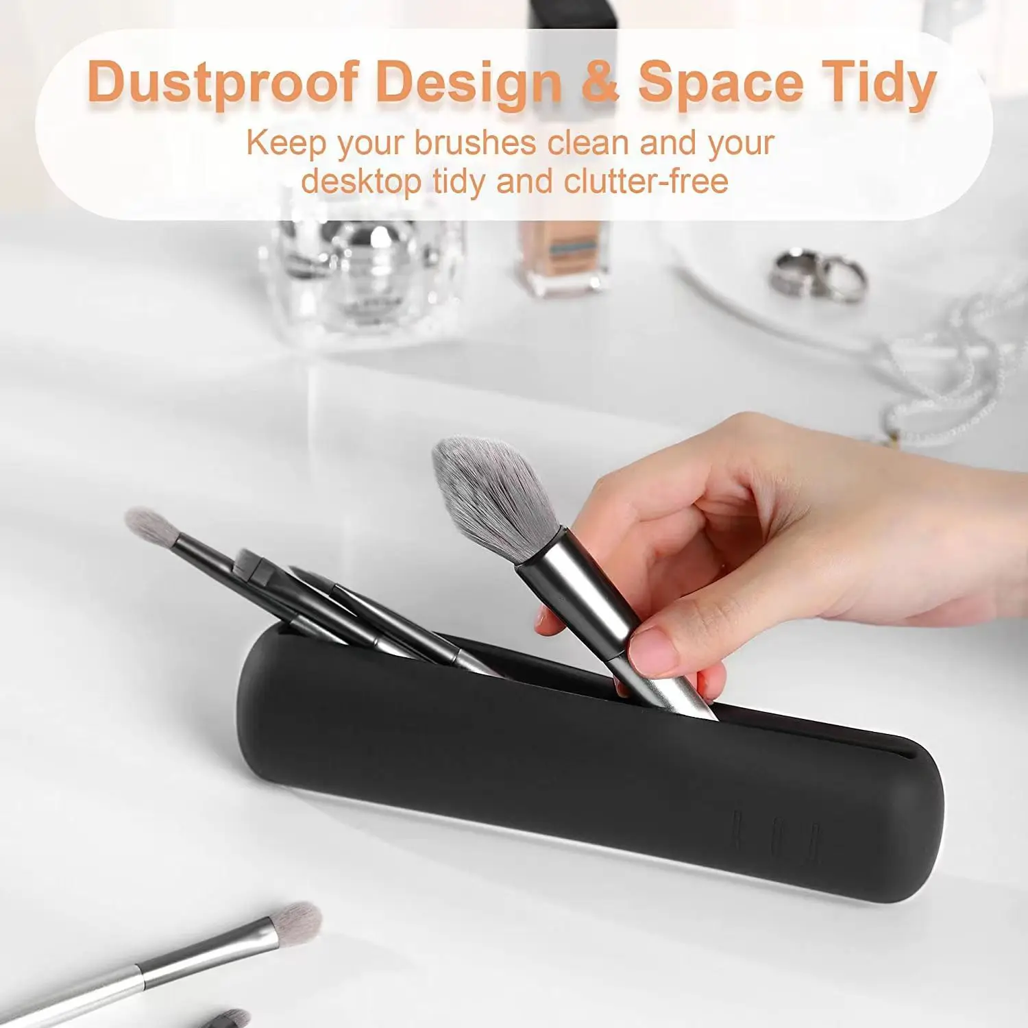 Makeup Brush Holder Travel Organizer Trendy And Portable Silicone Make