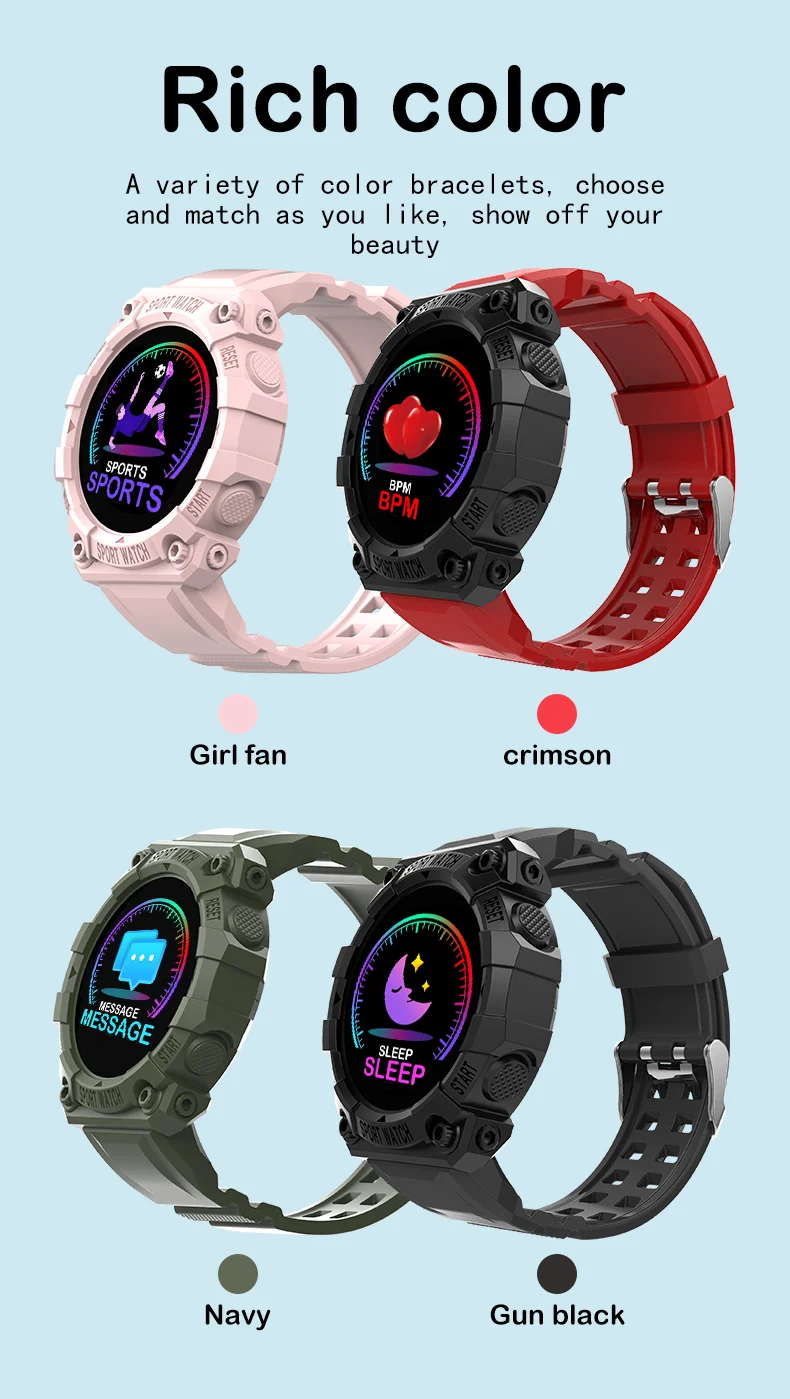 Fd68 Smartwatch Fitness Tracker Color Screen Smartwatch Fd68 Heart Rate