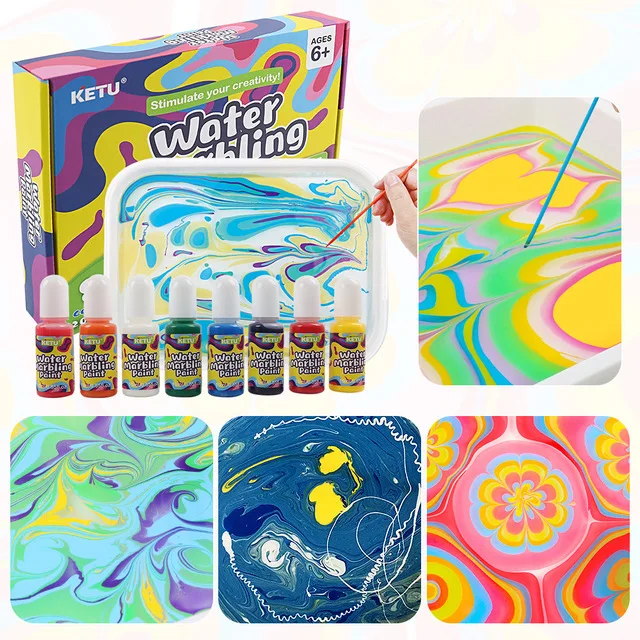 Water Marbling Paint Art Kit for Kids: Arts and Crafts for Kids Girls Ages 8 -12