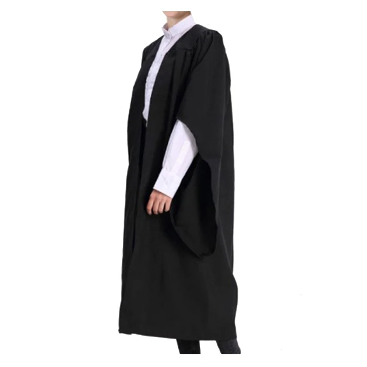 Custom Matte Economy UK Bachelor Graduation Gown with Bat Wing Sleeves factory