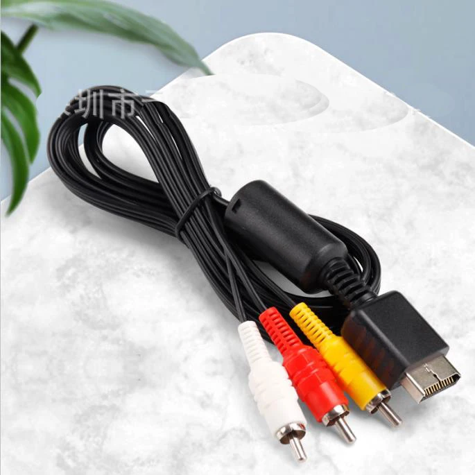 1.8m For Ps2 Av Cable Line Audio Video Component Cables Cord Wire 3 Rca