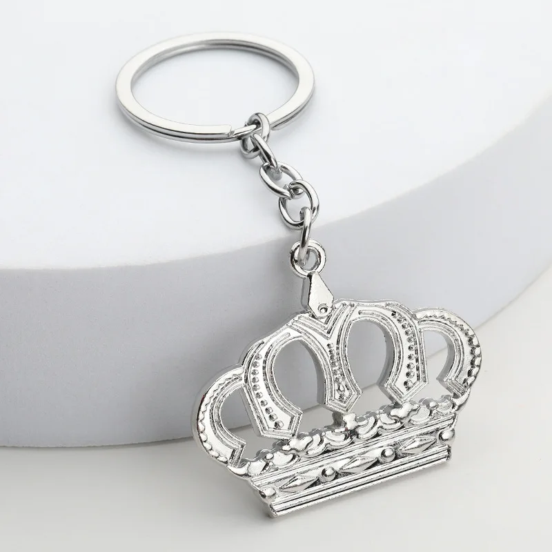 High Quality Wholesale Creative Crown Keychain Metal Golden Key chains Purse Pendant Handbag Charms Custom Zinc Alloy Key rings Alibaba