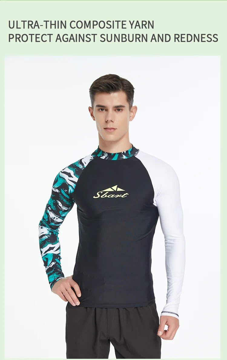 Custom Sublimation Printing Surf Clothes Long Sleeve Rashguard Quick Dry Breathable Men's Rashie UPF50+ Rash Guard For Men