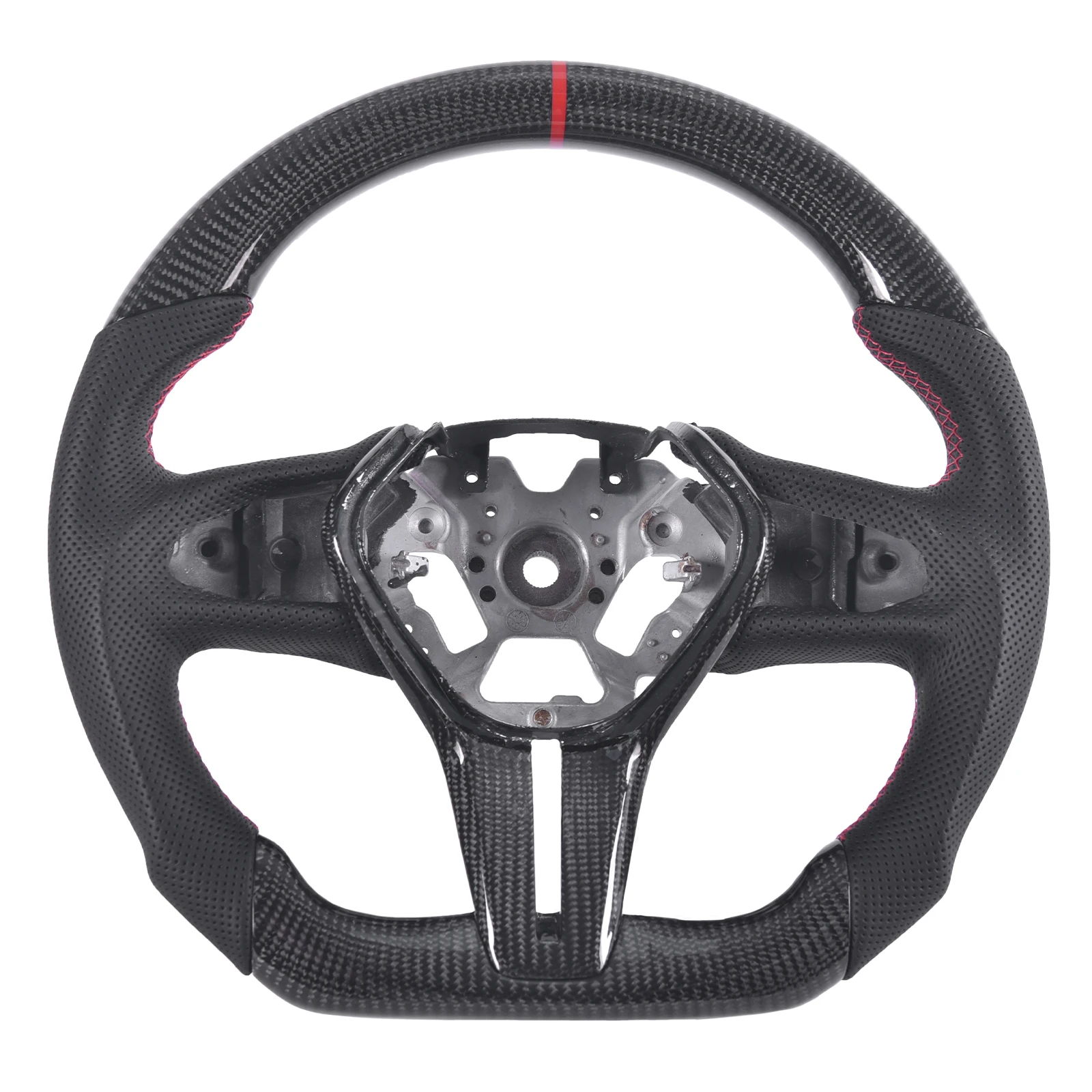 Real Carbon Fiber Steering Wheel For Infiniti Q60 2017-2022 With Trim D-Shaped Flat-Bottom