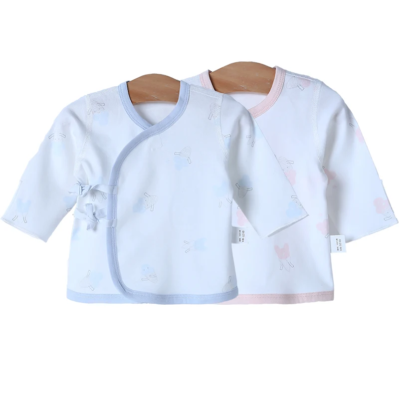 
 Одежда для малышей, младенцев, новорожденных из хлопка с полу-сзади топы, весна-лето, тонкие детские От 0 до 1 года для маленьких мальчиков и девочек половина-сзади Топы  