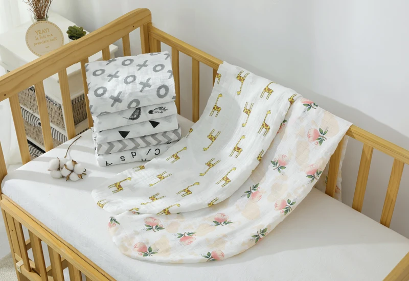 Custom Gots Organic Cotton Jersey Print Bedding Cot Baby Muslin Crib Fitted Sheets In Stock