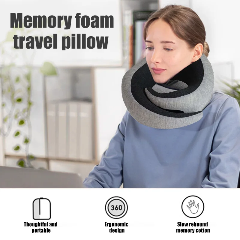 2024 Stuffable Billebon Premium the  Travel Memory Foam  Neck Support Pillow for Travelling Airplane