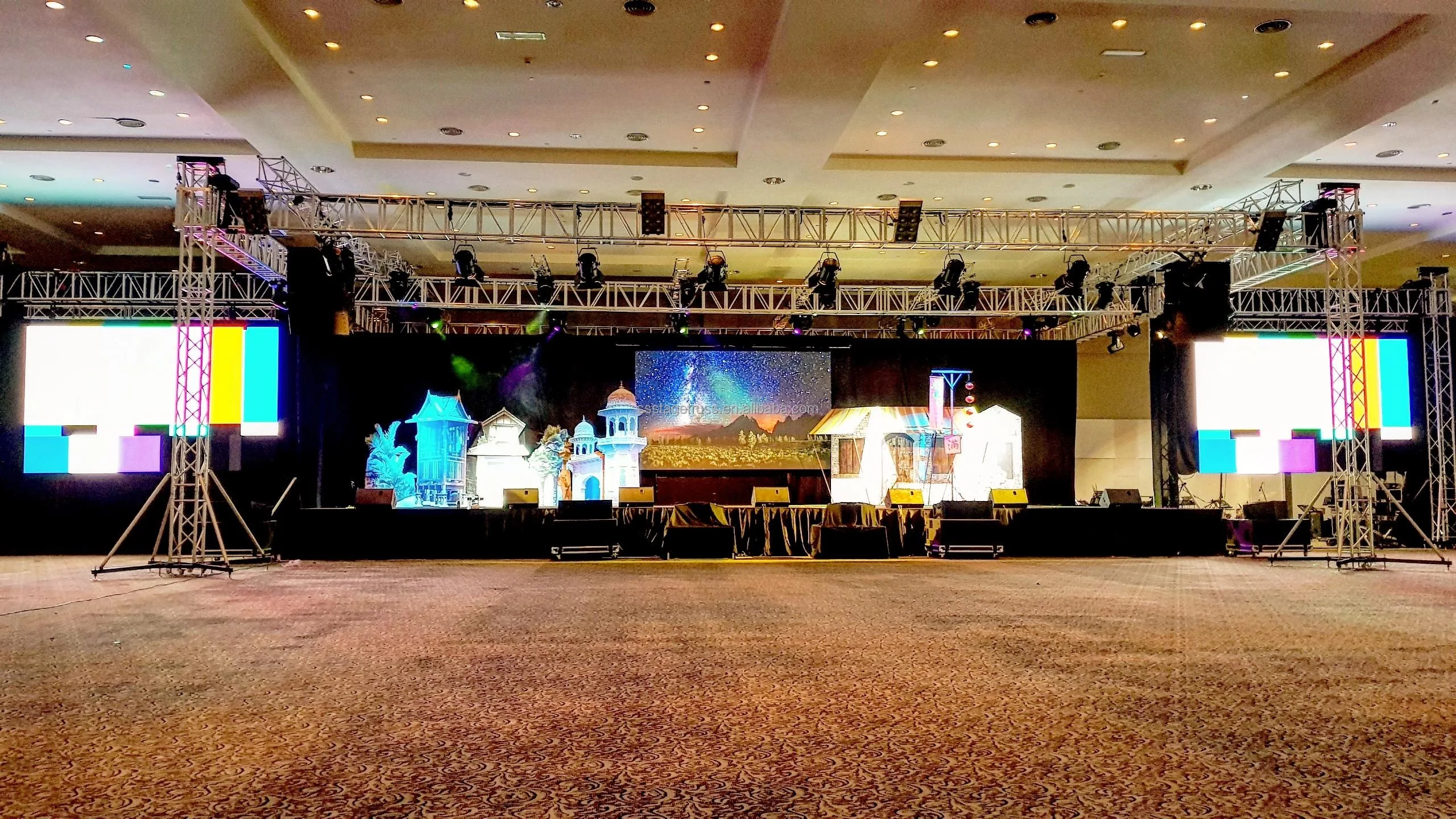 product hotel banquet truss display lifting system spigot truss bolt truss for event lighting display stage decoration-2