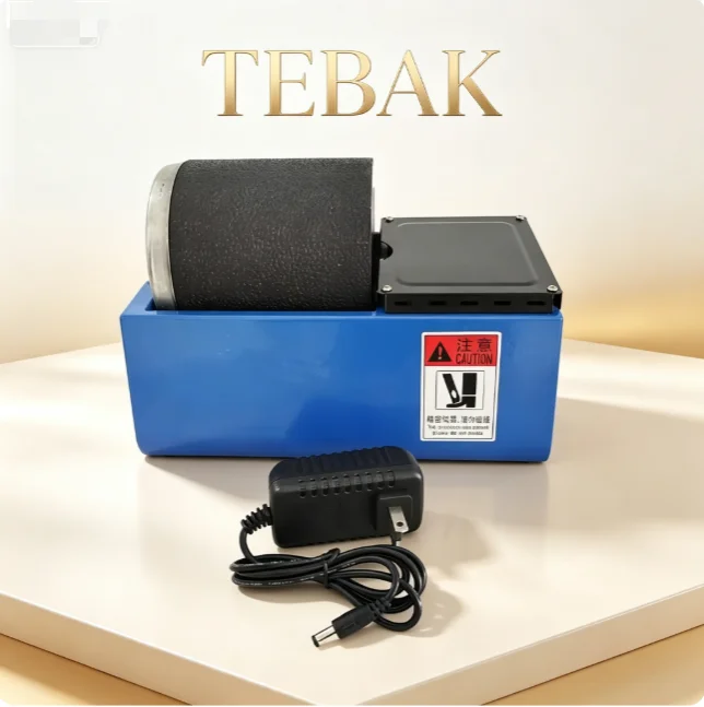 TEBAK Automatic Jewelry Polishing Tumbler Small Micro Rock Tumbler with Silicone Roller Polishing Machine