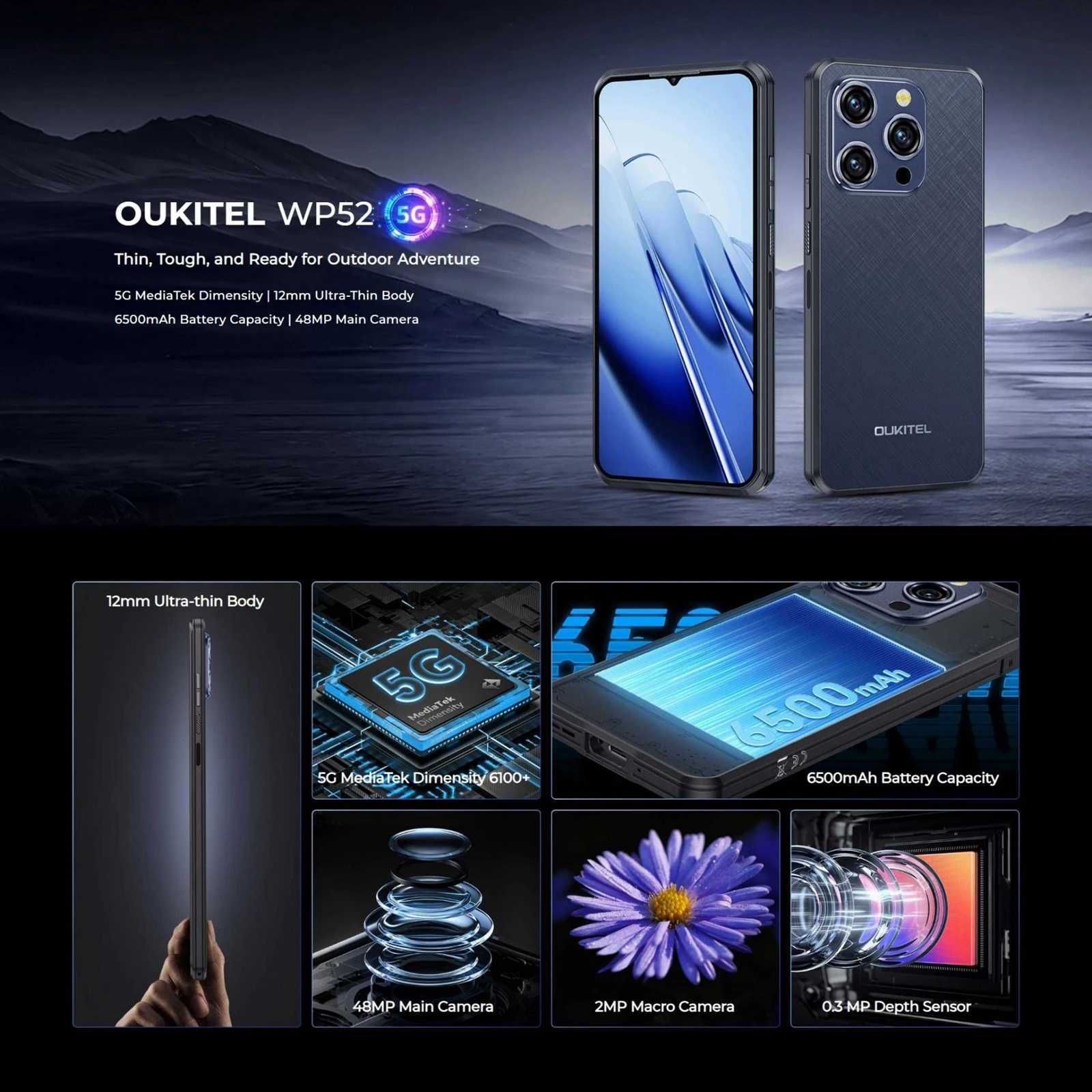 Oukitel WP52 5G Rugged Phone - Ultimate Android 14 Experience