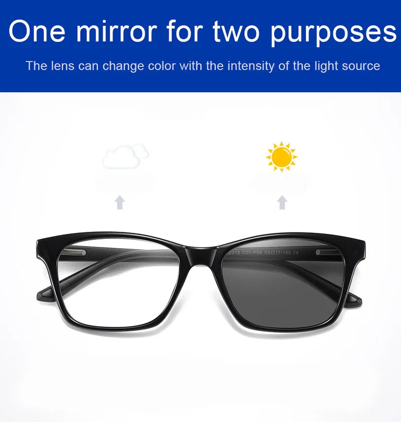 Smart light-sensitive lens color change blue light blocking phone screen protector glasses TR90 glasses with spring hinge