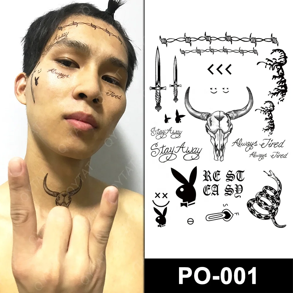 Temporary Post Malone Face Tattoos You Can Remove