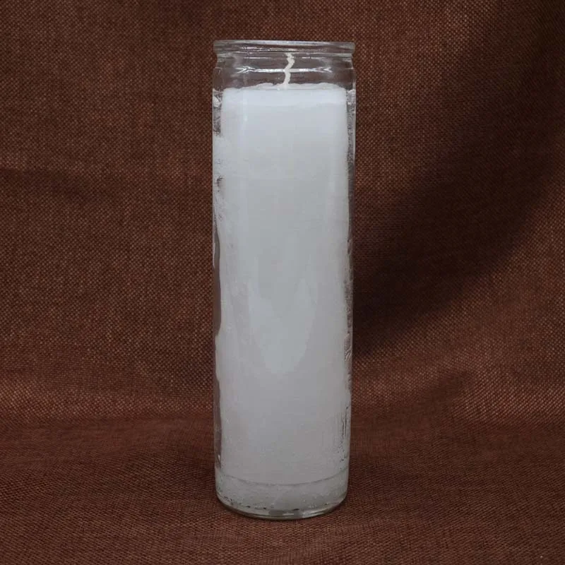 Custom Assorted White Glass 7 Day Religious Candles for Catholic Prayer