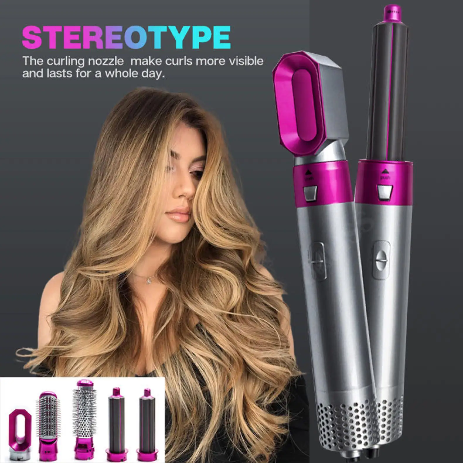 5 In 1 Style Hair Dryer Rechargeable Curler Styling Tools Hair ...