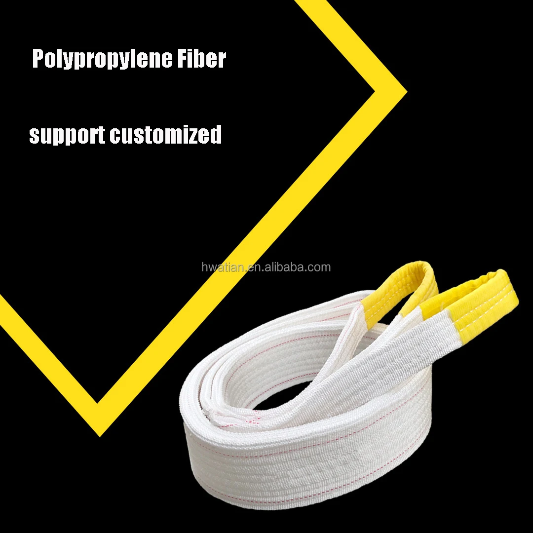 Heavy Duty 1-15T Flat Eye Double Ply Polyester Webbing Belt/Sling for Industrial Crane Lifting