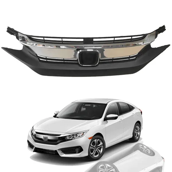 Saivis chrome Trim front bumper upper grille for honda civic 2016