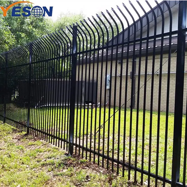 High quality steel residential security palisade fence metal curved