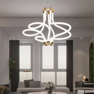 Modern Luxury Interior Hanging Aluminum New Design LED Chandeliers Pendant Lights