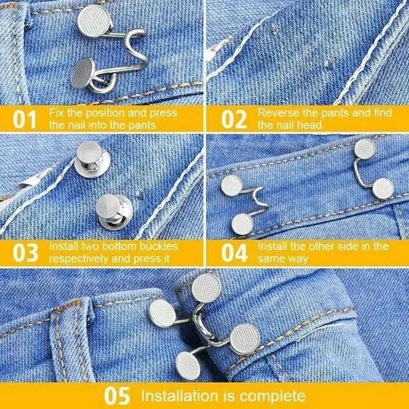 Nail-free Waist Buckle Adjustable Snap Button Waist Removable Button Sewing  Tool