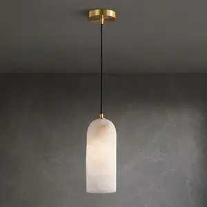 Classic Dining Room Modern Led White Marble Chandelier Pendant Light Fixtures for Kitchen Bedroom Bedside bar