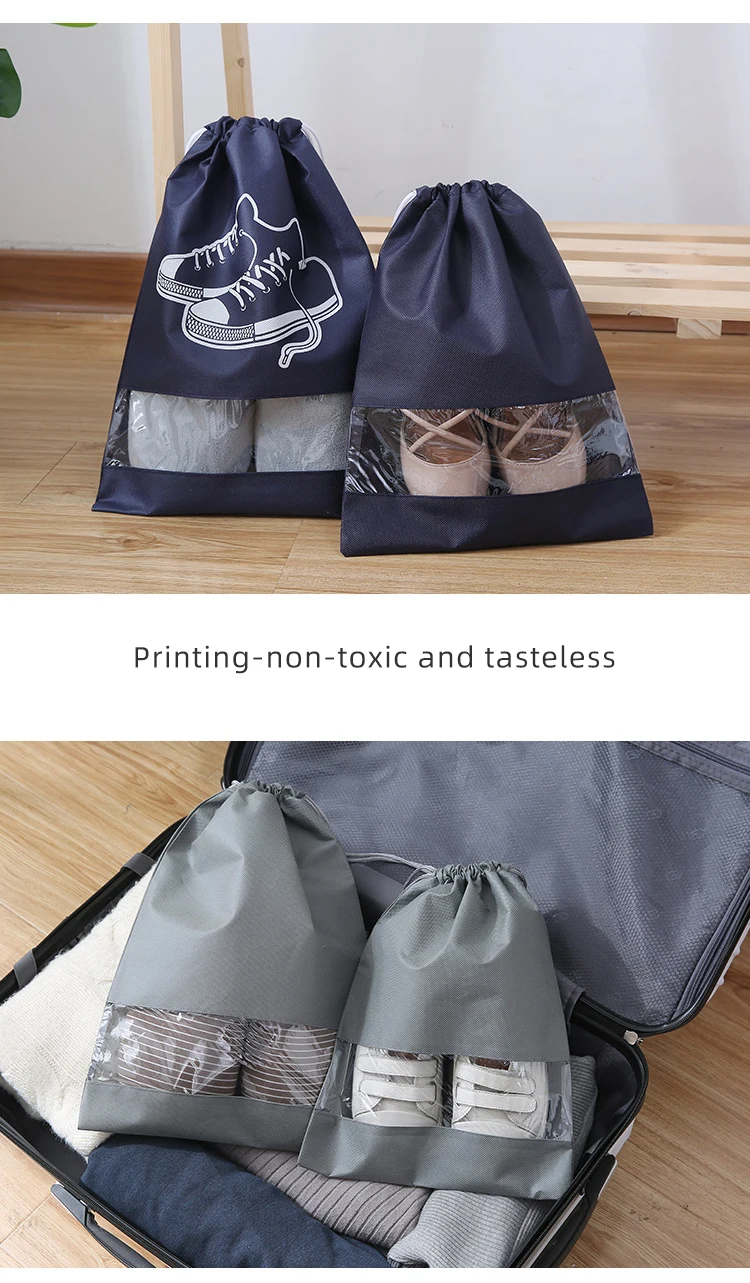 Wholesale Travel Shoe Storage Bag Drawstring Shoe Dust Bag Nonwoven