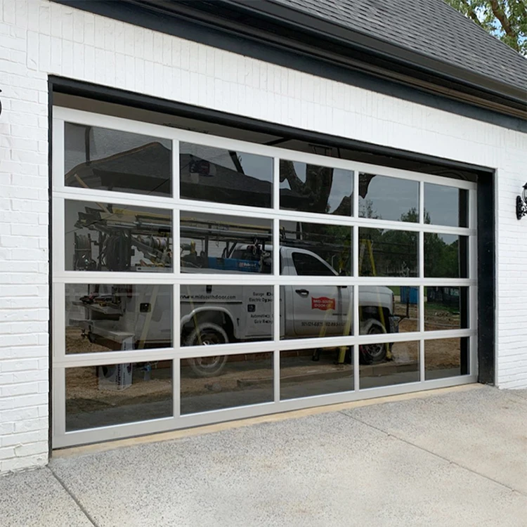Customized 7x7 8x7 8x8 9x7 9x8 9x9 10x7 10x8 10x10 12x7 12x12 13x7 14x11 14x14 15x7 16x7 16x8 16x10 Aluminum Glass Garage Door