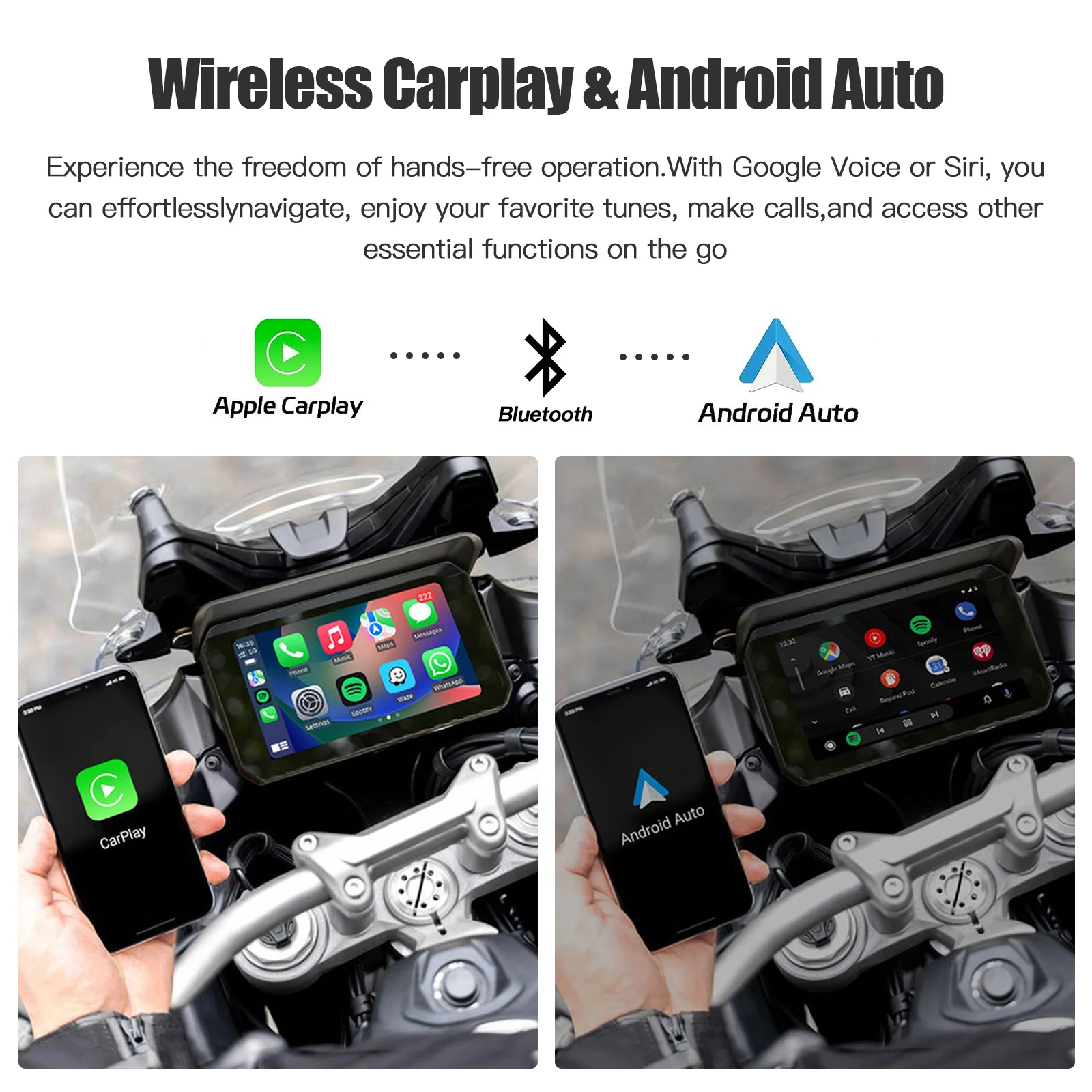 Carplay portable sans fil et Android Auto avec Dashcam - Écran HD IPS 93 - Caméra de