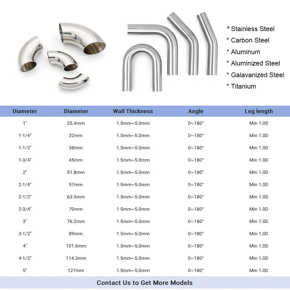ExoFlow 304 Stainless Steel Exhaust Mandrel Bend – 1 1/4" 90° Short Leg