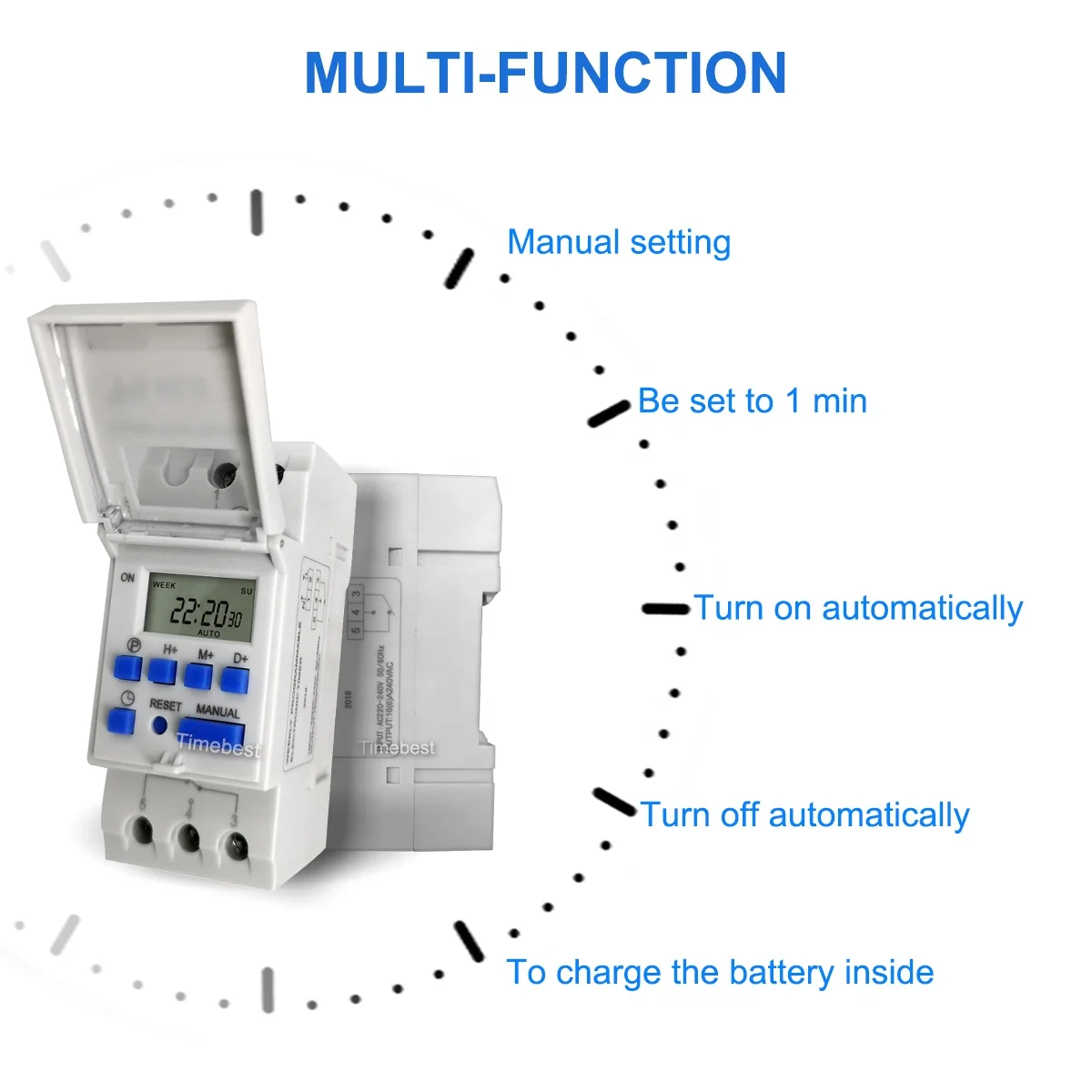 Wall Mounted Power Outlet Socket  Digital Timer Switch 220V