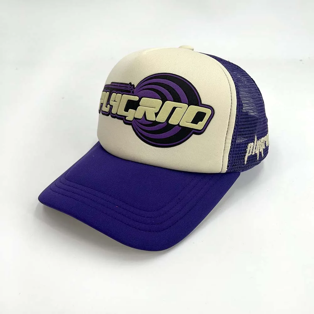 Factory High Quality Puff Print Custom 3D Powder Puff Printing Mesh Trucker Hat Personalized Trucker Foam Trucker Caps