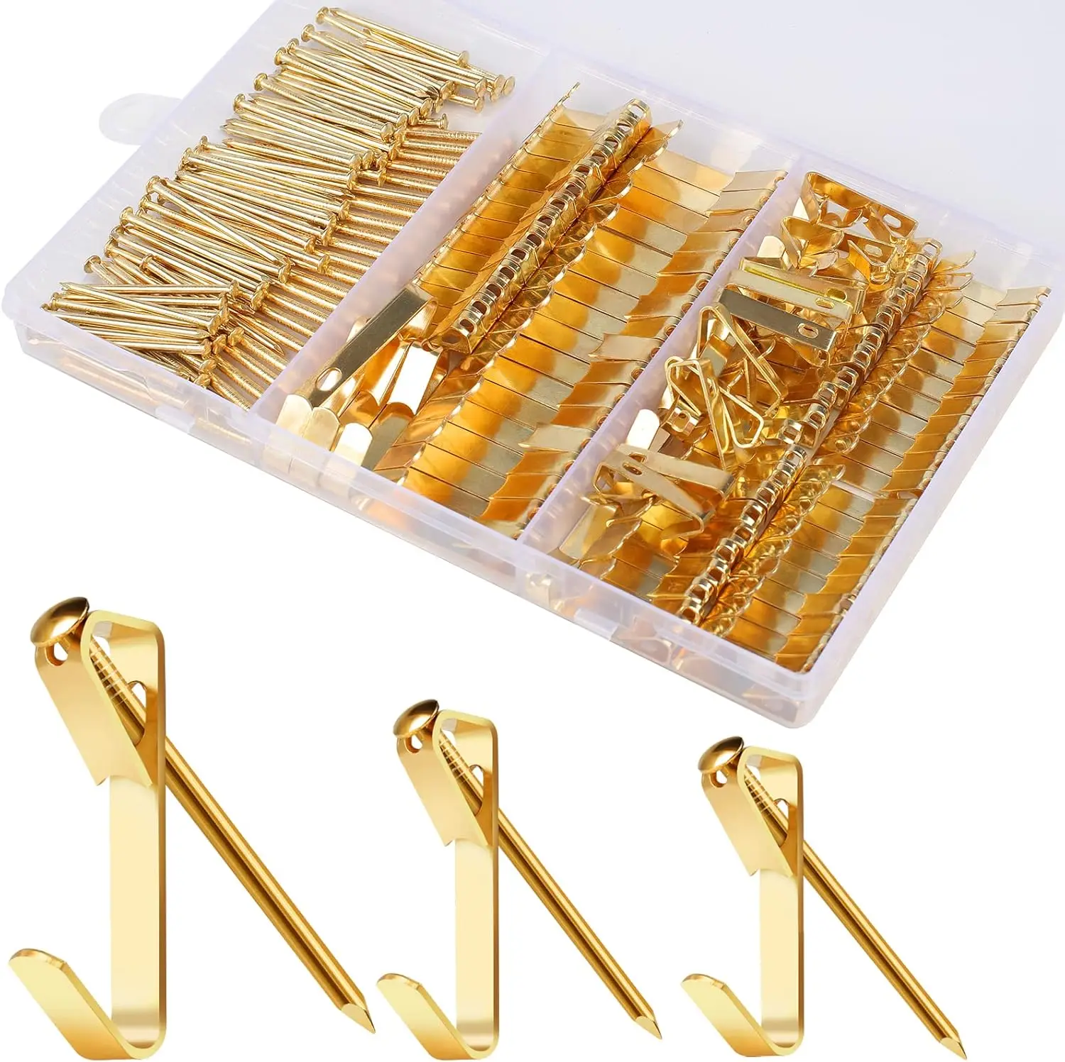 20lb/30lb/50lb Metal Picture Hanging Kit with Eye Slip Hook Plain Iron Finish Durable and Stylish Picture Hooks