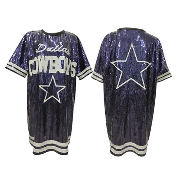 Yizhiqiu Sequin Jersey Dress Women Custom Dallas Cowboys Jersey - Buy ...