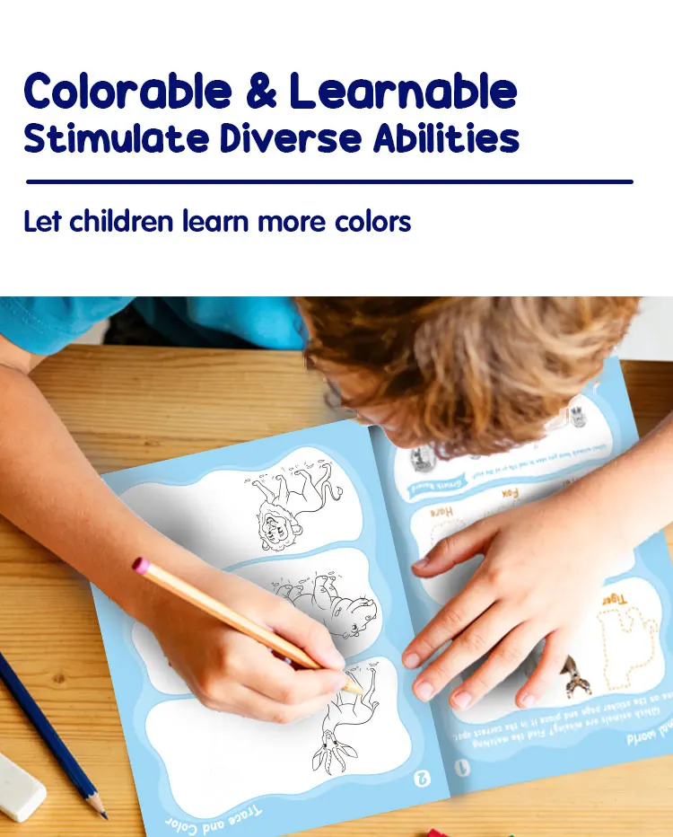 product custom 2026 keybaby learning traceable magic books early educational reward sticker  coloring books for children-13