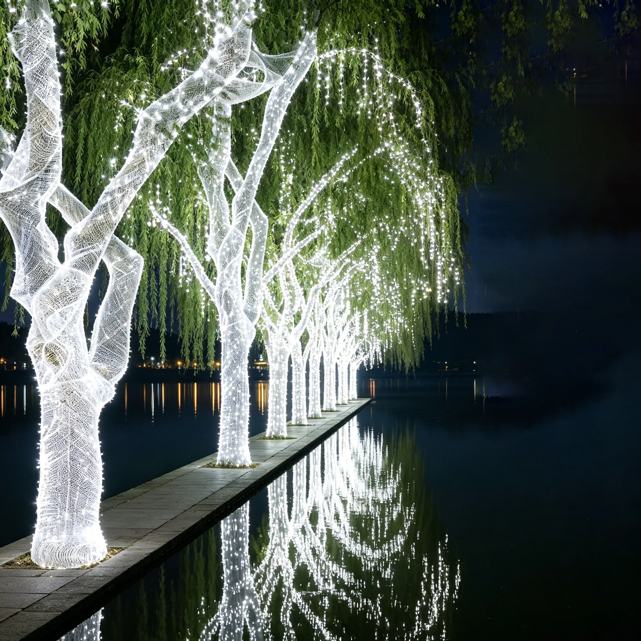 Outdoor Waterproof LED Fiber Optic Tree Lamp - RGB Decorative