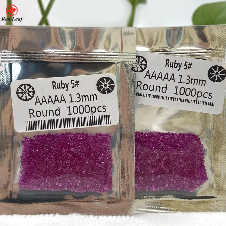 Redleaf 5A Ruby 5 # Oval Shape Sand Bottom Synthetic Ruby Gemstone Red Corundum Gemstone