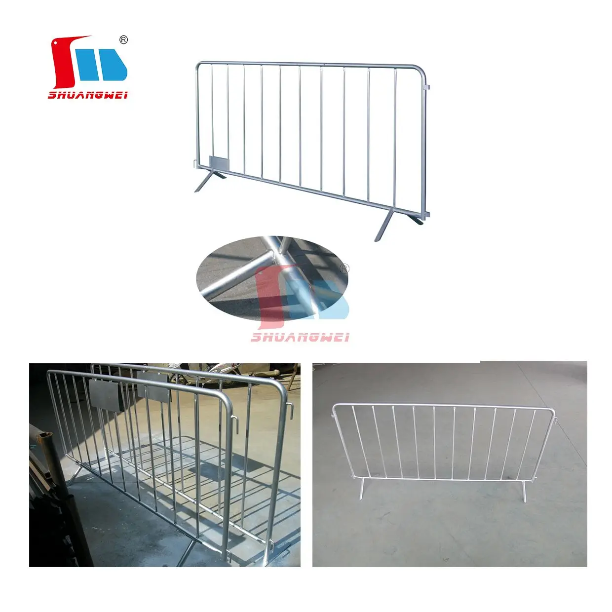 Customized Metal Portable Barricades Temporary Fence Mobile Safety Pedestrian Barrier Event 9198