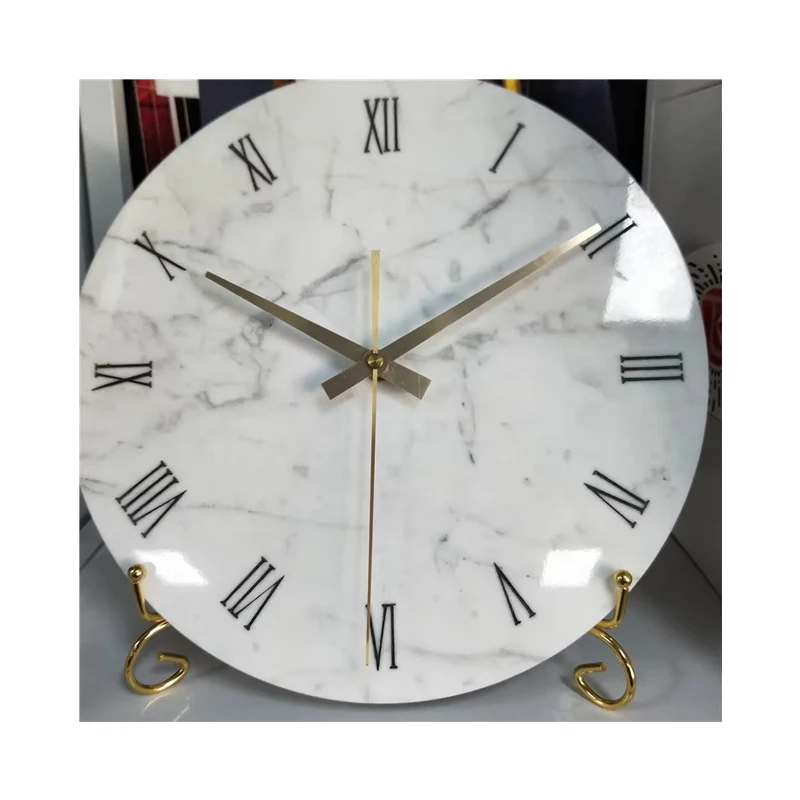 Тандалган жылыткан модерн европалык стилдеги мрамор сааты. MDF такта тақтасынан жасалган кабырдагы жөнөкөй кварц сааты. Бир жактуу игилетти көрсөтүүчү ар-деко стилиндеги дизайн