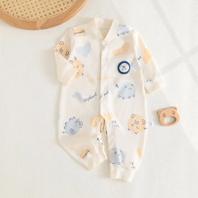 Solid Color Cute Animals Pattern Comfortable Abdl Snap Crotch Romper Adult Onesie Adult Babybaby Clothing Manufacturers
